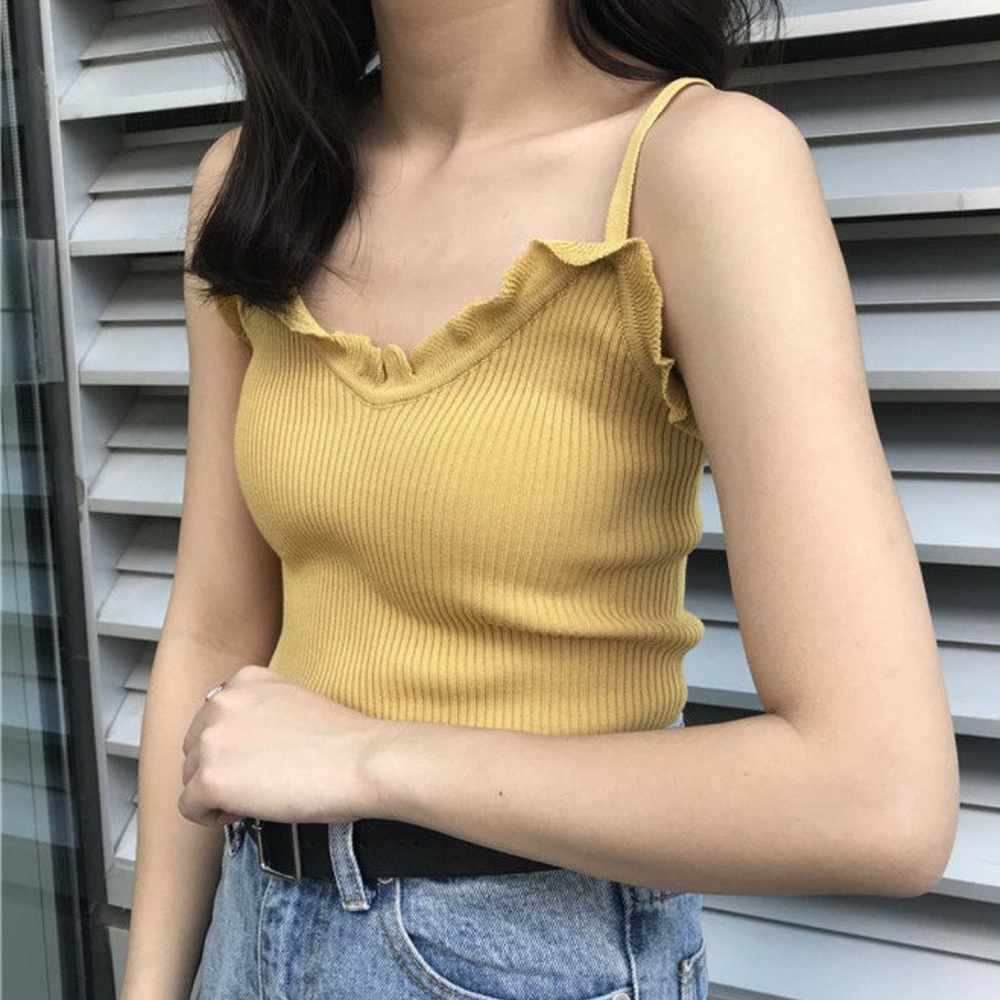 Yellow Ruffle Tank